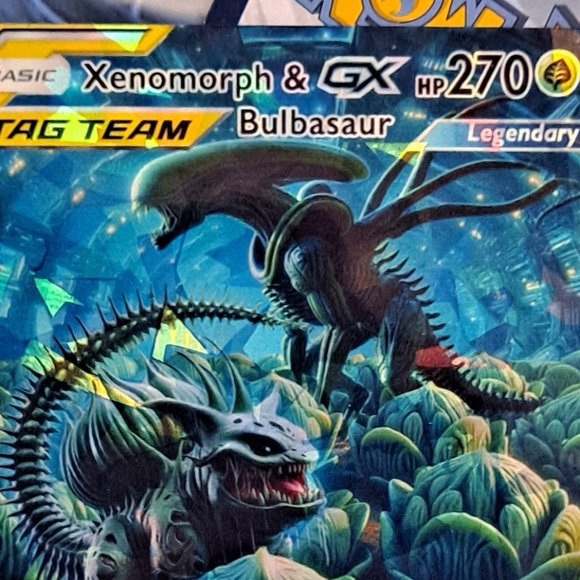 Bulbasaur And Xenomorph Tag Team Pokemon Card - Picture 6 of 8